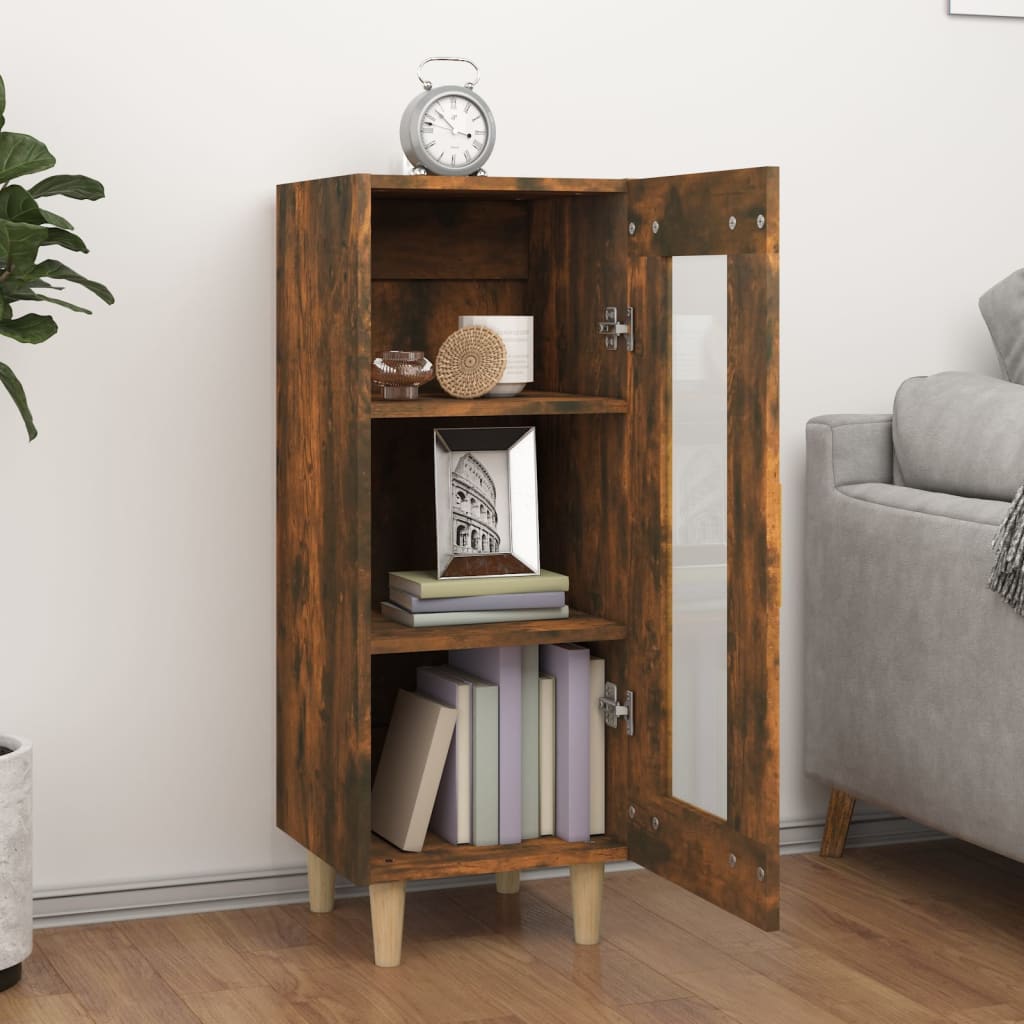 Dressoir 34,5X34X90 Cm Bewerkt Hout Gerookt Eiken