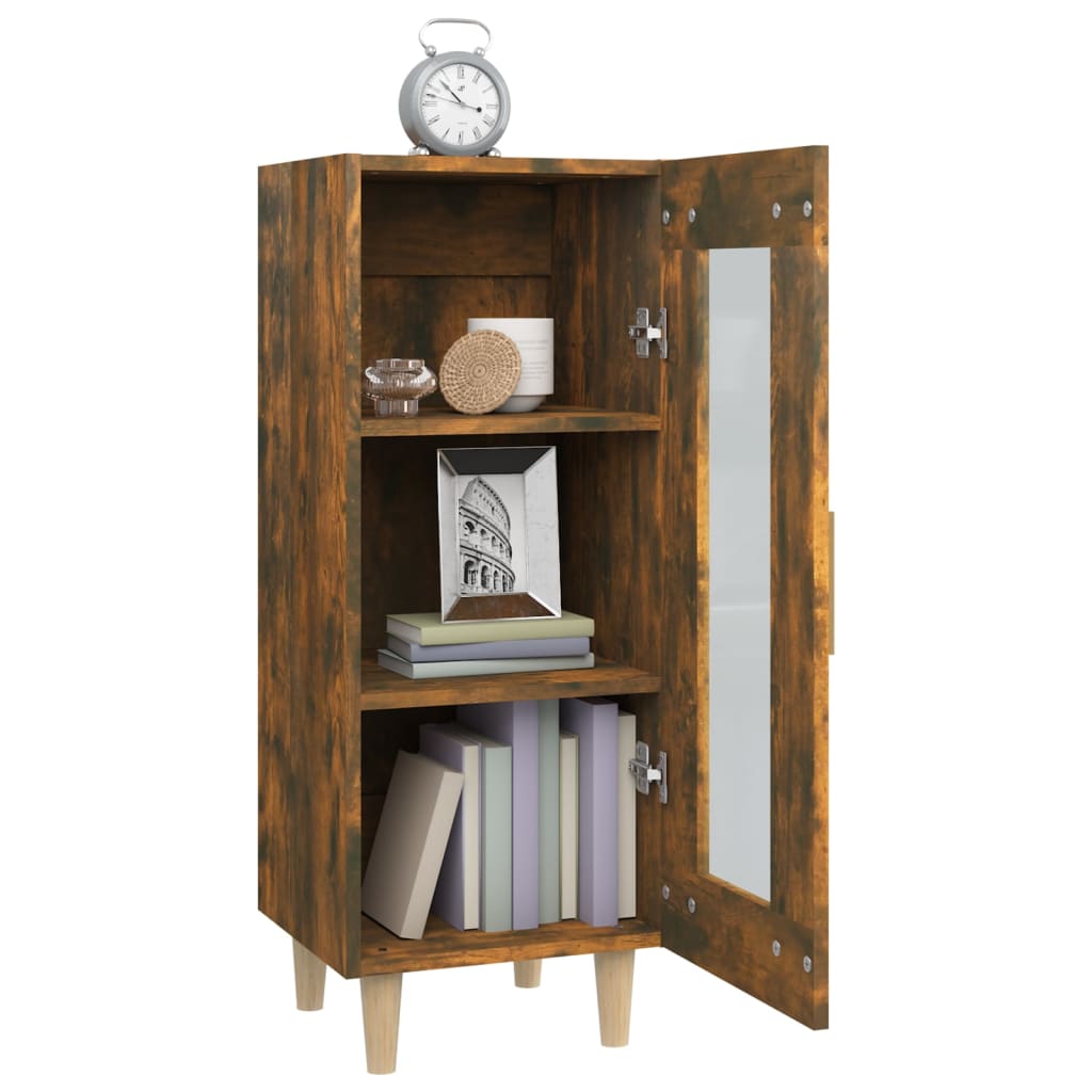 Dressoir 34,5X34X90 Cm Bewerkt Hout Gerookt Eiken