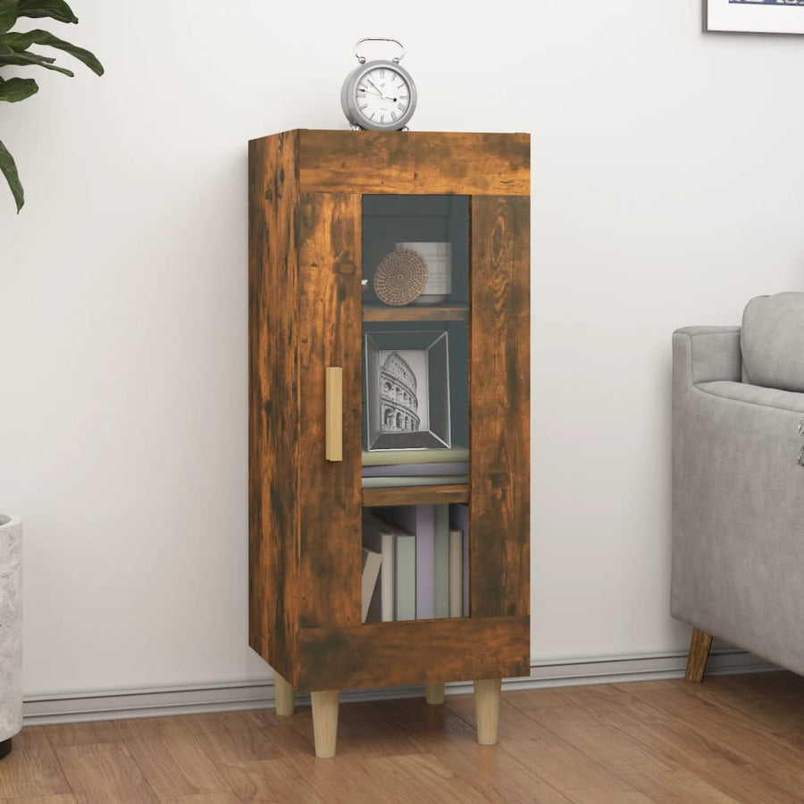 Dressoir 34,5X34X90 Cm Bewerkt Hout Gerookt Eiken
