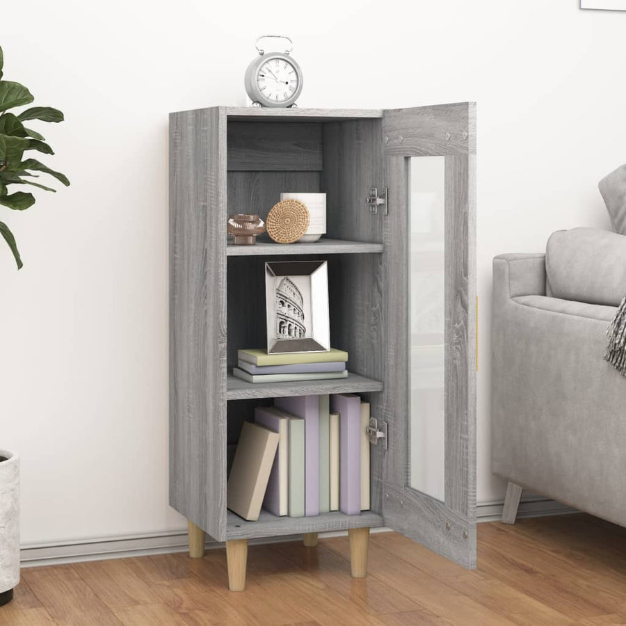 Dressoir 34,5X34X90 Cm Bewerkt Hout Eikenkleurig Grijs sonoma