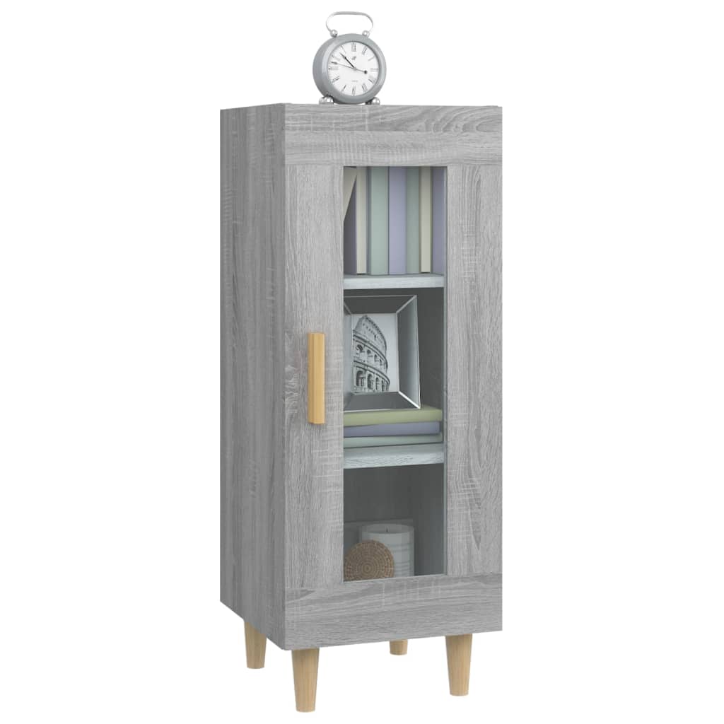 Dressoir 34,5X34X90 Cm Bewerkt Hout Eikenkleurig Grijs sonoma