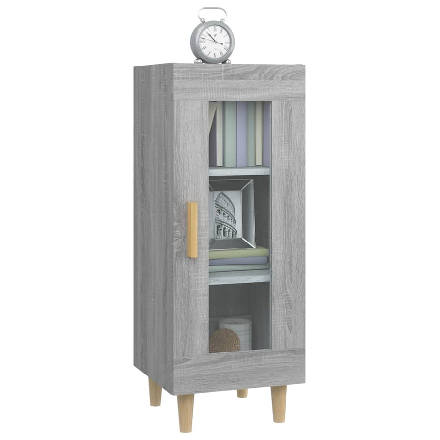 Dressoir 34,5X34X90 Cm Bewerkt Hout Eikenkleurig Grijs sonoma