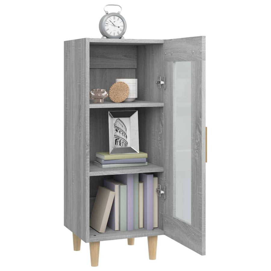 Dressoir 34,5X34X90 Cm Bewerkt Hout Eikenkleurig Grijs sonoma