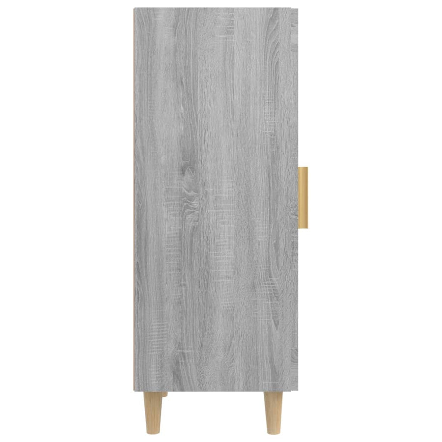 Dressoir 34,5X34X90 Cm Bewerkt Hout Eikenkleurig Grijs sonoma