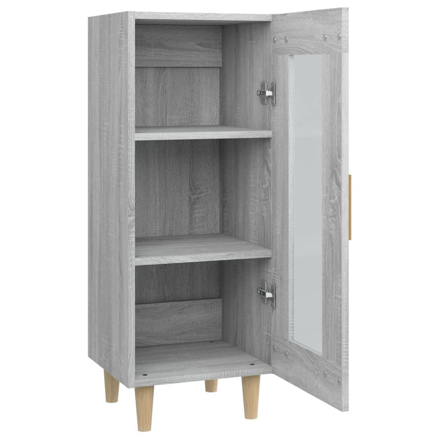 Dressoir 34,5X34X90 Cm Bewerkt Hout Eikenkleurig Grijs sonoma