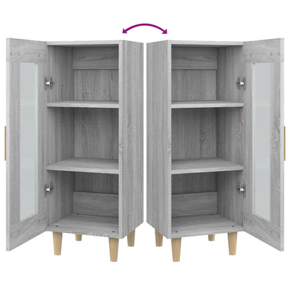 Dressoir 34,5X34X90 Cm Bewerkt Hout Eikenkleurig Grijs sonoma