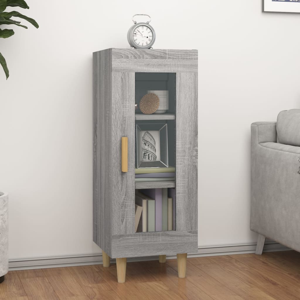 Dressoir 34,5X34X90 Cm Bewerkt Hout Eikenkleurig Grijs sonoma