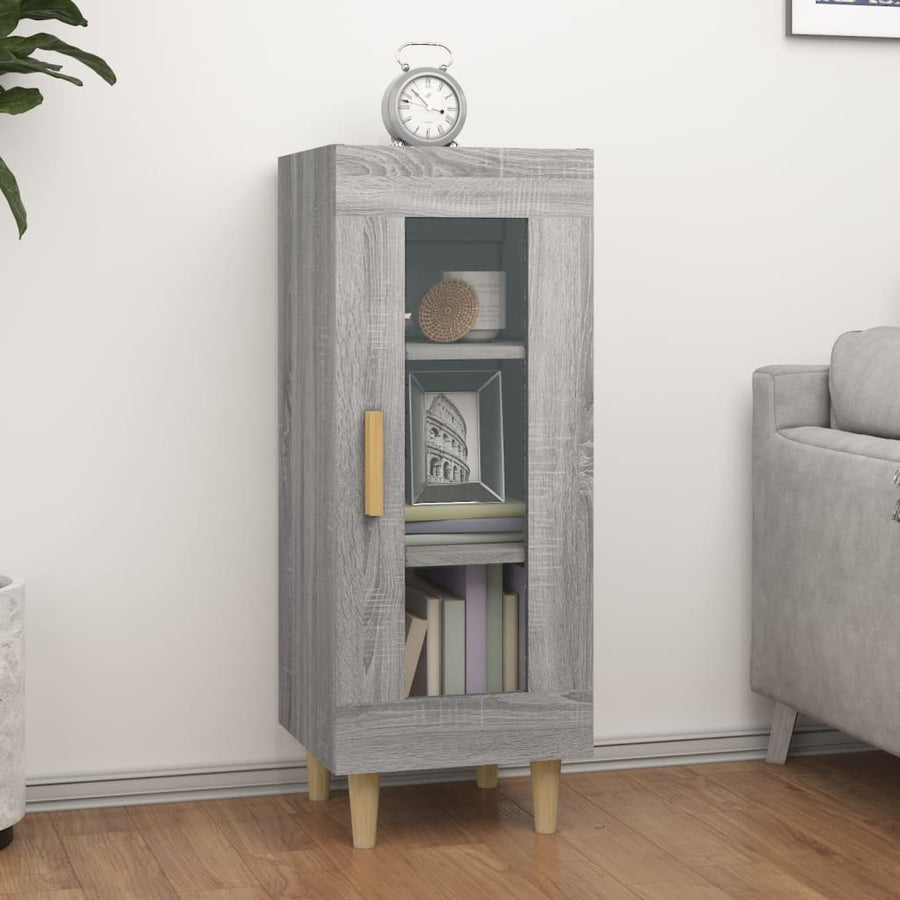 Dressoir 34,5X34X90 Cm Bewerkt Hout Eikenkleurig Grijs sonoma