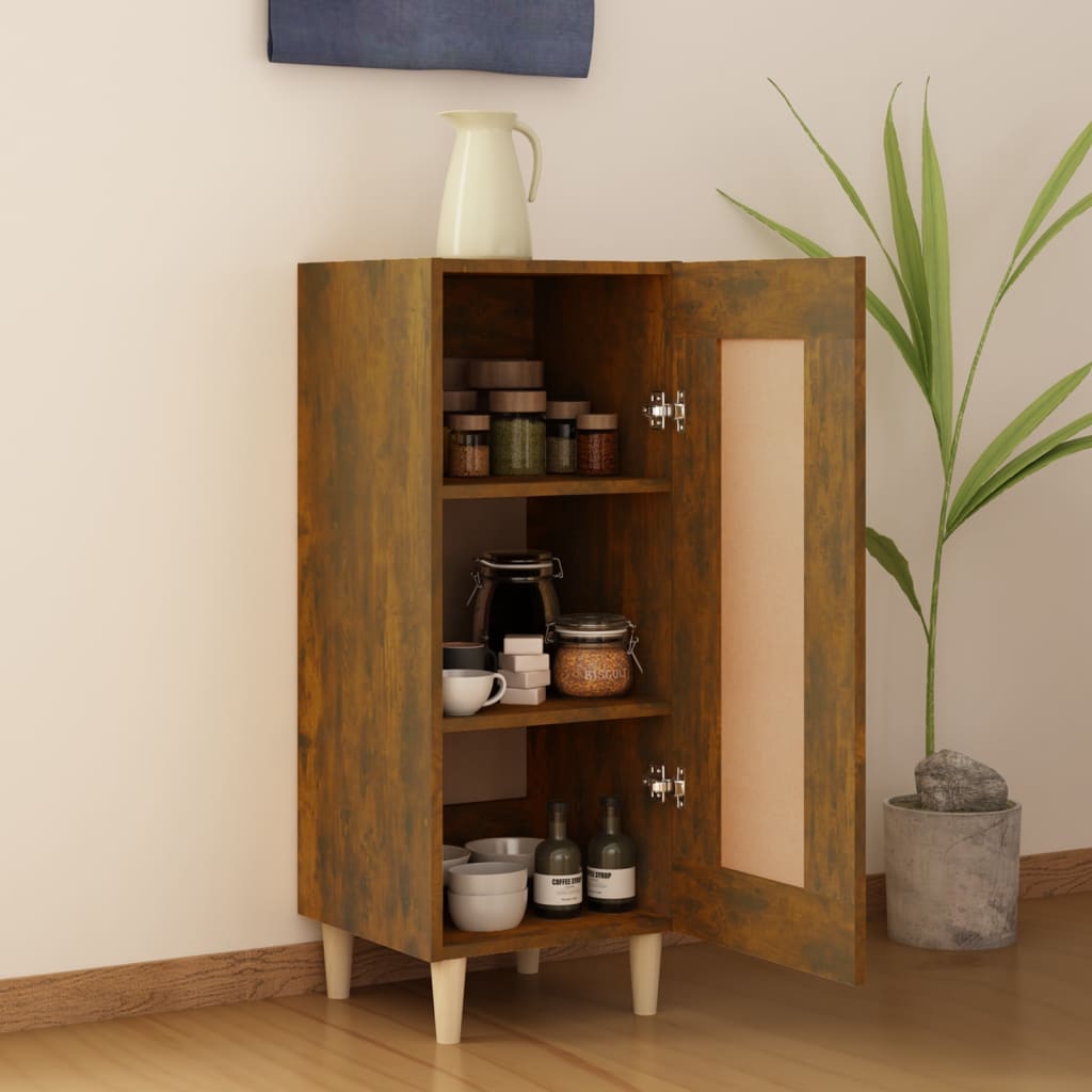Dressoir 34,5X34X90 Cm Bewerkt Hout Gerookt Eiken