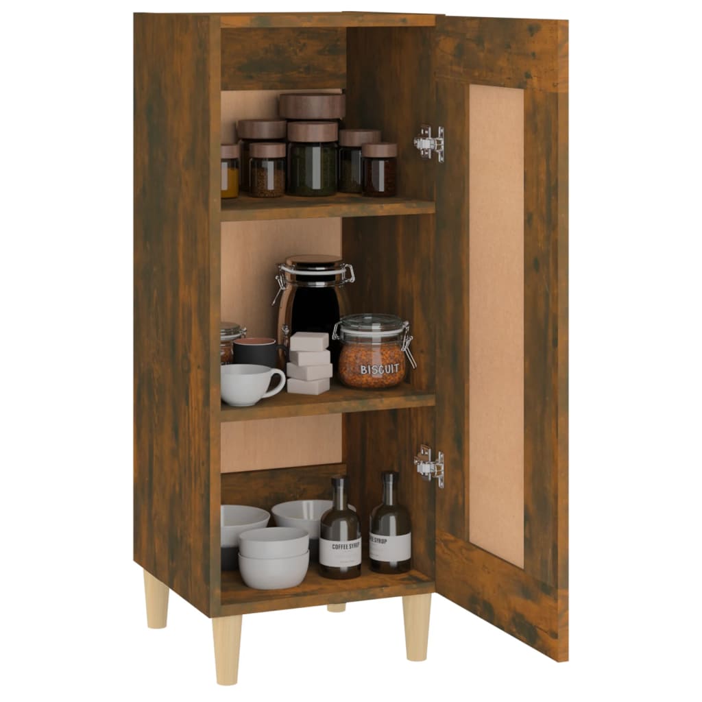 Dressoir 34,5X34X90 Cm Bewerkt Hout Gerookt Eiken