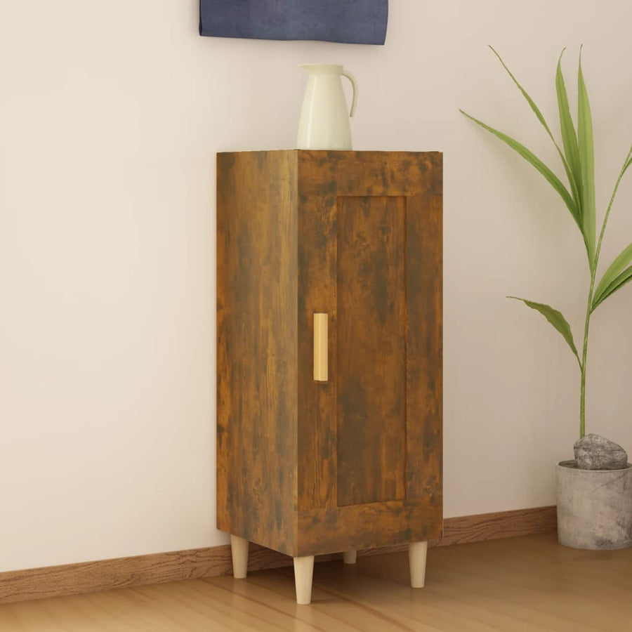 Dressoir 34,5X34X90 Cm Bewerkt Hout Gerookt Eiken