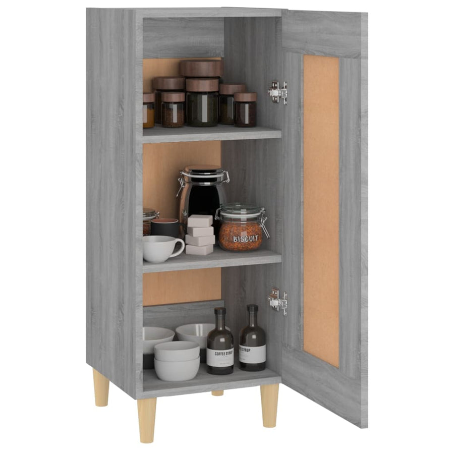 Dressoir 34,5X34X90 Cm Bewerkt Hout Grijs Sonoma Eikenkleurig