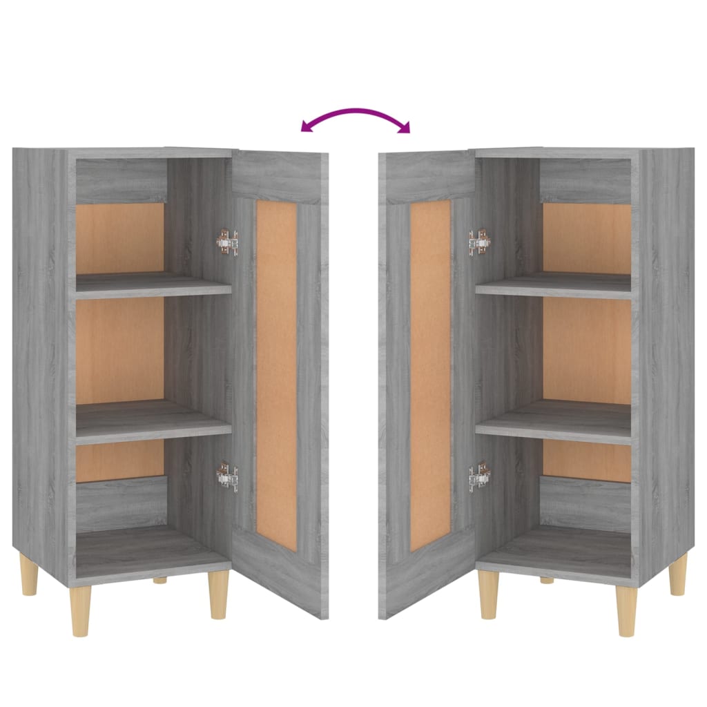 Dressoir 34,5X34X90 Cm Bewerkt Hout Grijs Sonoma Eikenkleurig