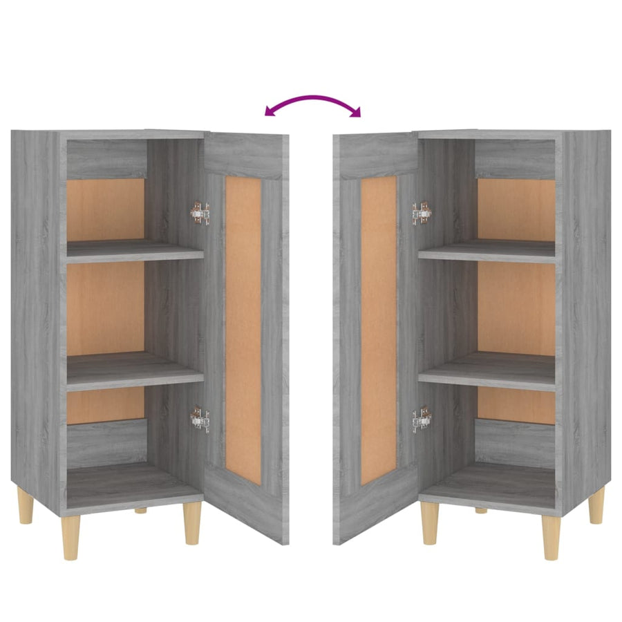 Dressoir 34,5X34X90 Cm Bewerkt Hout Grijs Sonoma Eikenkleurig