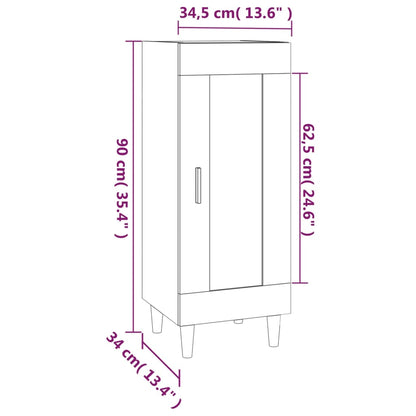 Dressoir 34,5X34X90 Cm Bewerkt Hout Grijs Sonoma Eikenkleurig