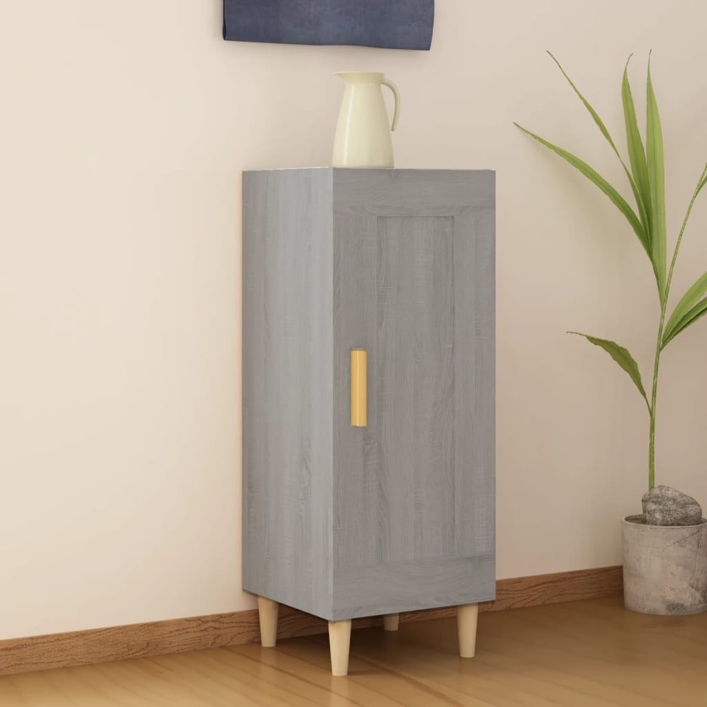 Dressoir 34,5X34X90 Cm Bewerkt Hout Grijs Sonoma Eikenkleurig