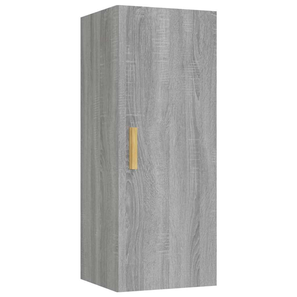 Wandkast 34,5X34X90 Cm Bewerkt Hout Grijs Sonoma Eikenkleurig