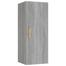 Wandkast 34,5X34X90 Cm Bewerkt Hout Grijs Sonoma Eikenkleurig