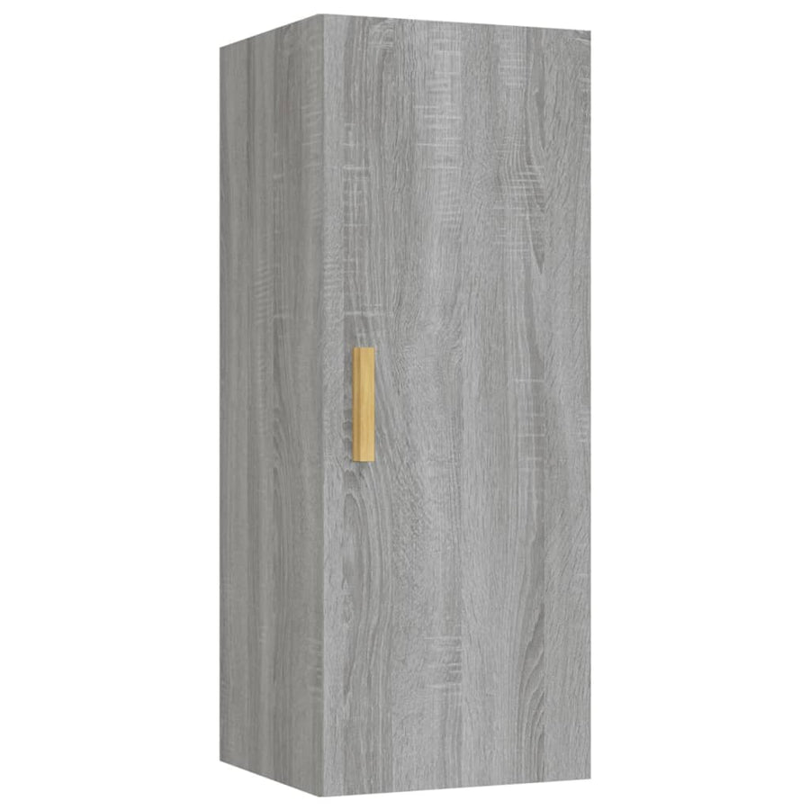 Wandkast 34,5X34X90 Cm Bewerkt Hout Grijs Sonoma Eikenkleurig