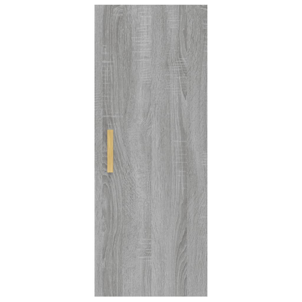 Wandkast 34,5X34X90 Cm Bewerkt Hout Grijs Sonoma Eikenkleurig