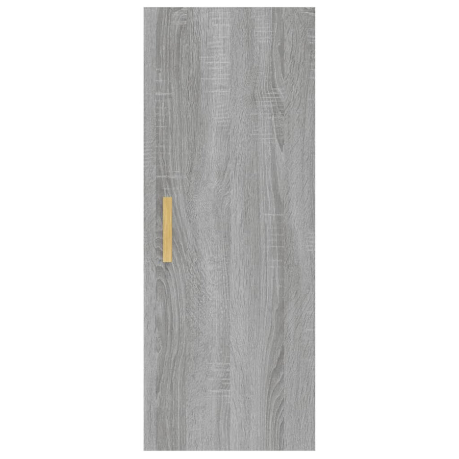 Wandkast 34,5X34X90 Cm Bewerkt Hout Grijs Sonoma Eikenkleurig
