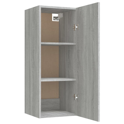 Wandkast 34,5X34X90 Cm Bewerkt Hout Grijs Sonoma Eikenkleurig