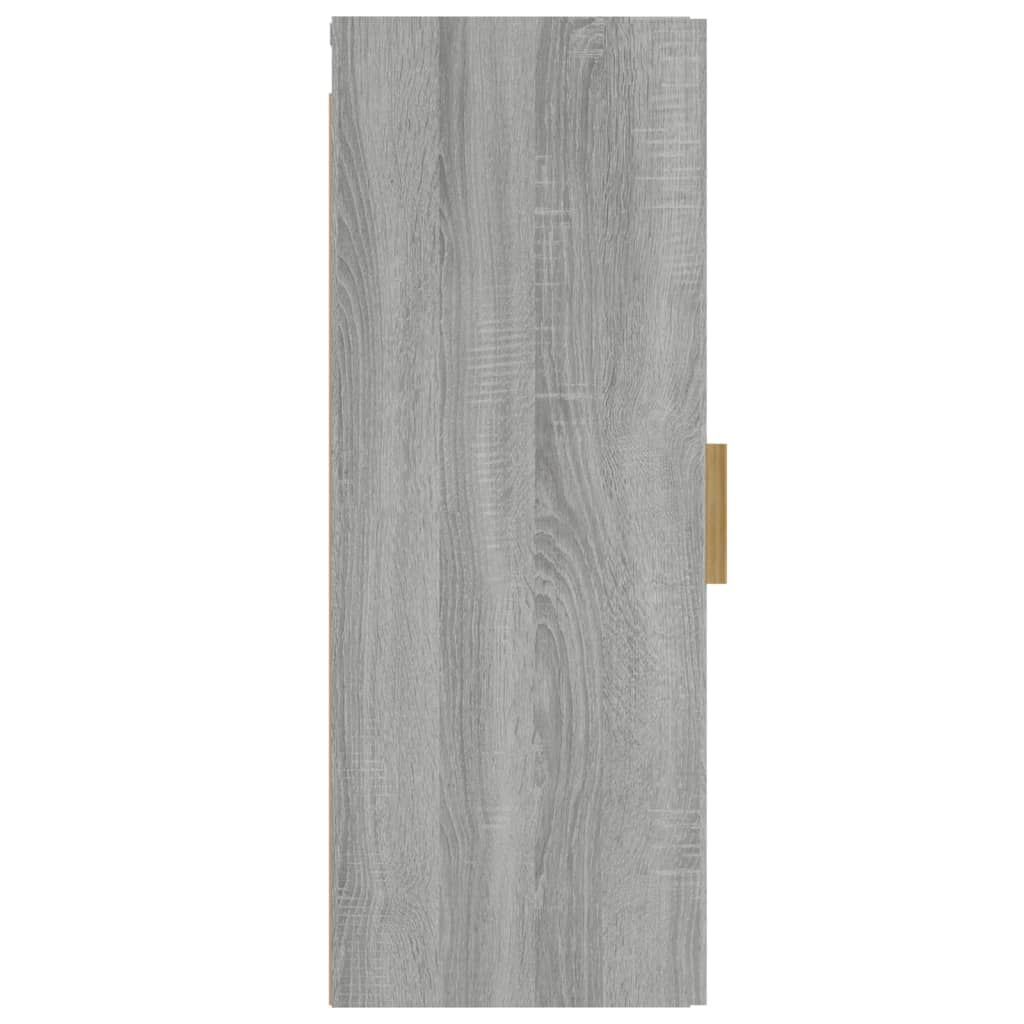 Wandkast 34,5X34X90 Cm Bewerkt Hout Grijs Sonoma Eikenkleurig