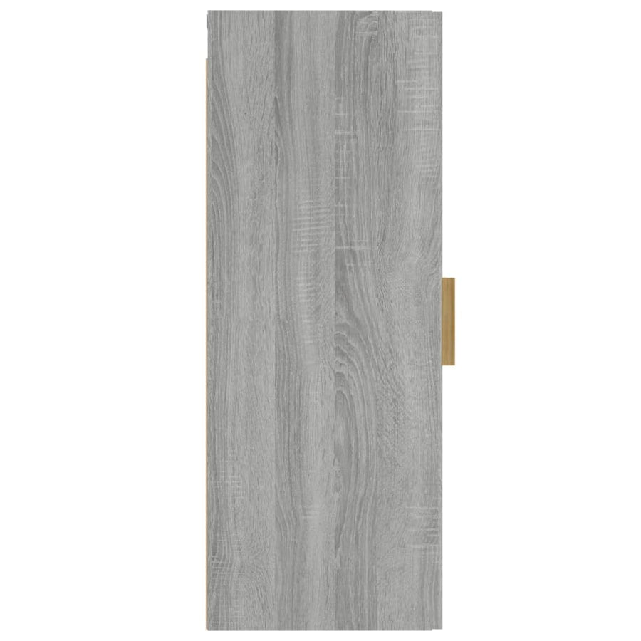 Wandkast 34,5X34X90 Cm Bewerkt Hout Grijs Sonoma Eikenkleurig