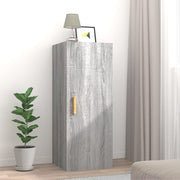 Wandkast 34,5x34x90 cm bewerkt hout grijs sonoma