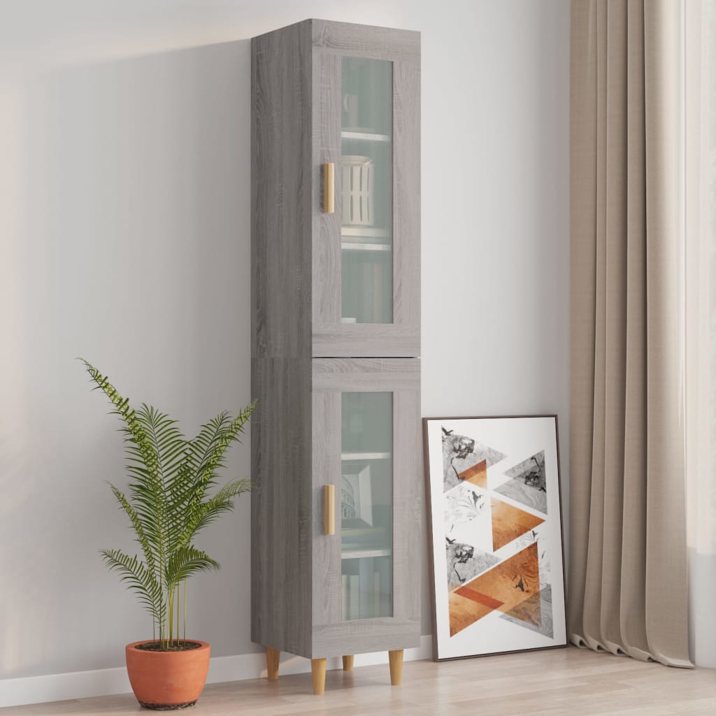 Hangkast 34,5X34X90 Cm Grijs Sonoma Eikenkleurig