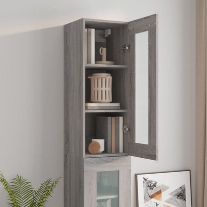 Hangkast 34,5X34X90 Cm Grijs Sonoma Eikenkleurig