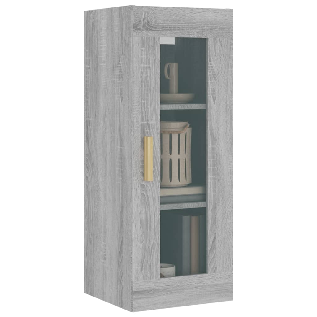 Hangkast 34,5X34X90 Cm Grijs Sonoma Eikenkleurig