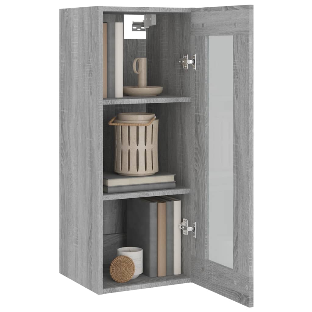 Hangkast 34,5X34X90 Cm Grijs Sonoma Eikenkleurig