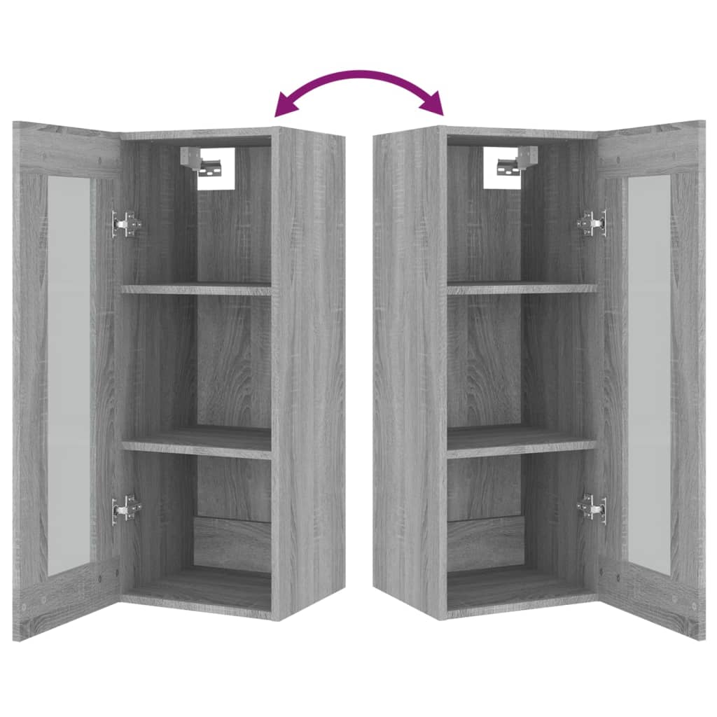 Hangkast 34,5X34X90 Cm Grijs Sonoma Eikenkleurig