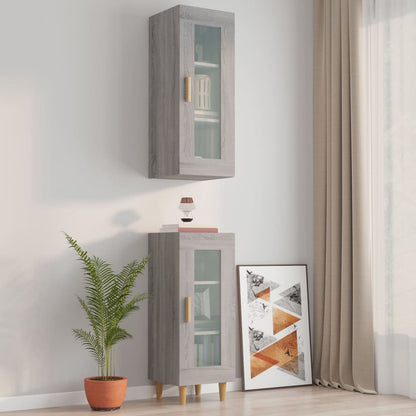 Hangkast 34,5X34X90 Cm Grijs Sonoma Eikenkleurig