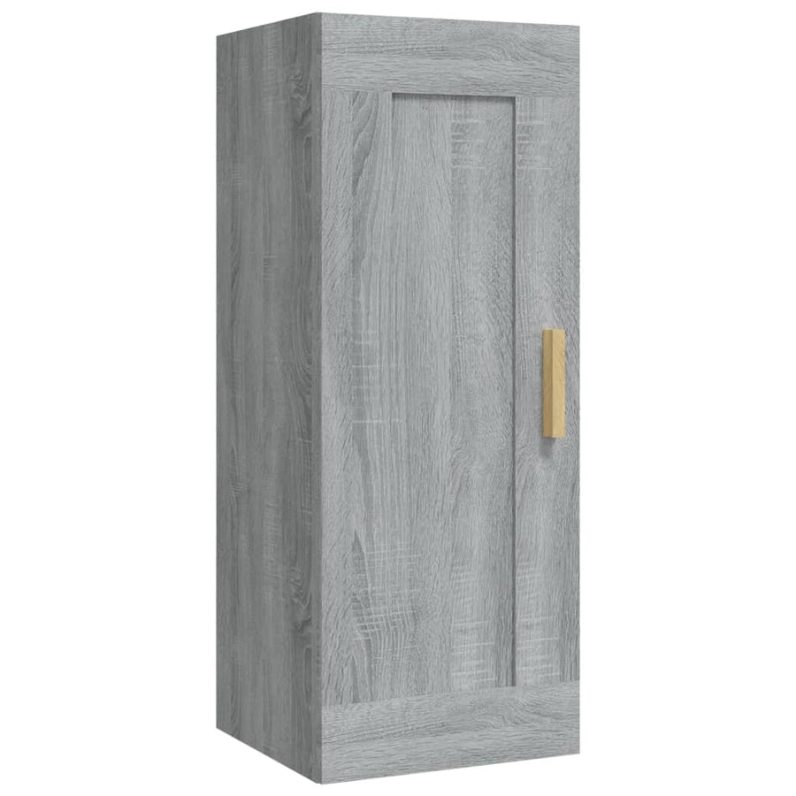 Wandkast 35X34X90 Cm Bewerkt Hout Grijs Sonoma Eikenkleurig