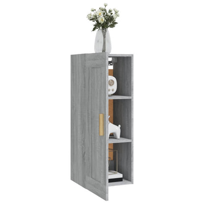 Wandkast 35X34X90 Cm Bewerkt Hout Grijs Sonoma Eikenkleurig