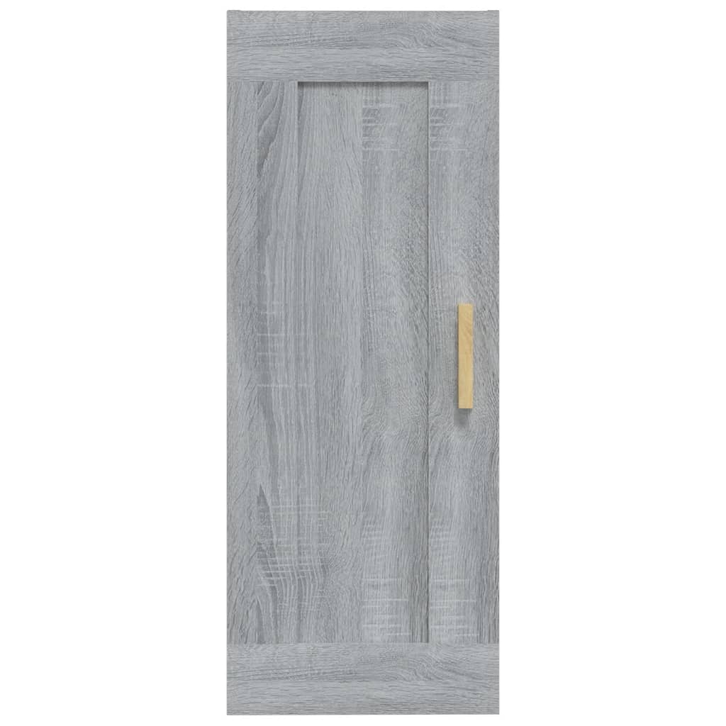 Wandkast 35X34X90 Cm Bewerkt Hout Grijs Sonoma Eikenkleurig