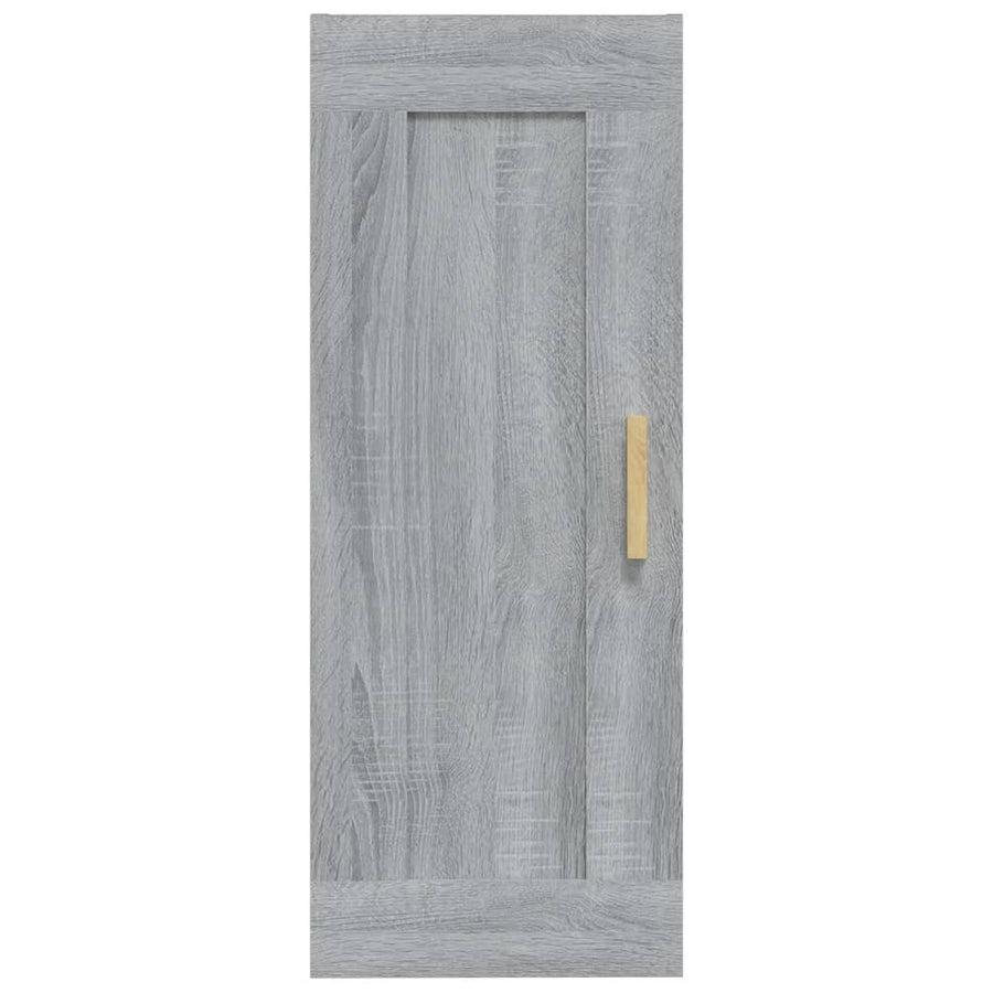 Wandkast 35X34X90 Cm Bewerkt Hout Grijs Sonoma Eikenkleurig