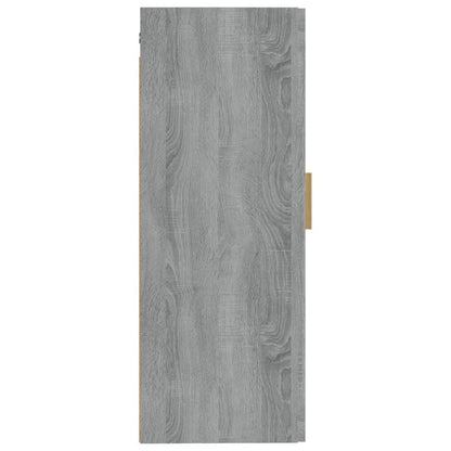 Wandkast 35X34X90 Cm Bewerkt Hout Grijs Sonoma Eikenkleurig