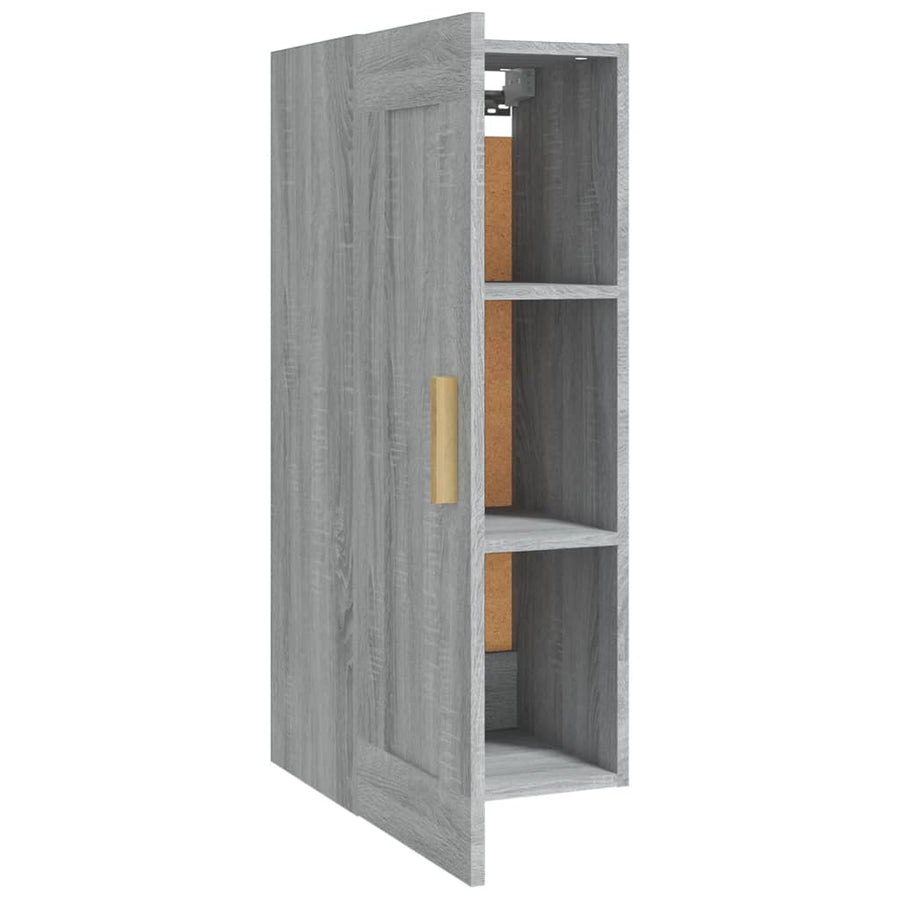 Wandkast 35X34X90 Cm Bewerkt Hout Grijs Sonoma Eikenkleurig