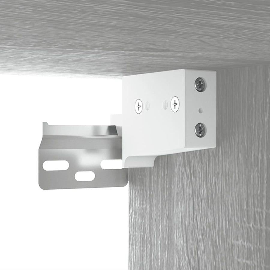 Wandkast 35X34X90 Cm Bewerkt Hout Grijs Sonoma Eikenkleurig