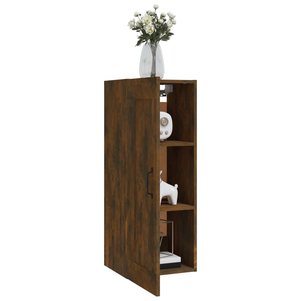 Hangkast 35X34X90 Cm Bewerkt Hout Gerookt Eikenkleurig
