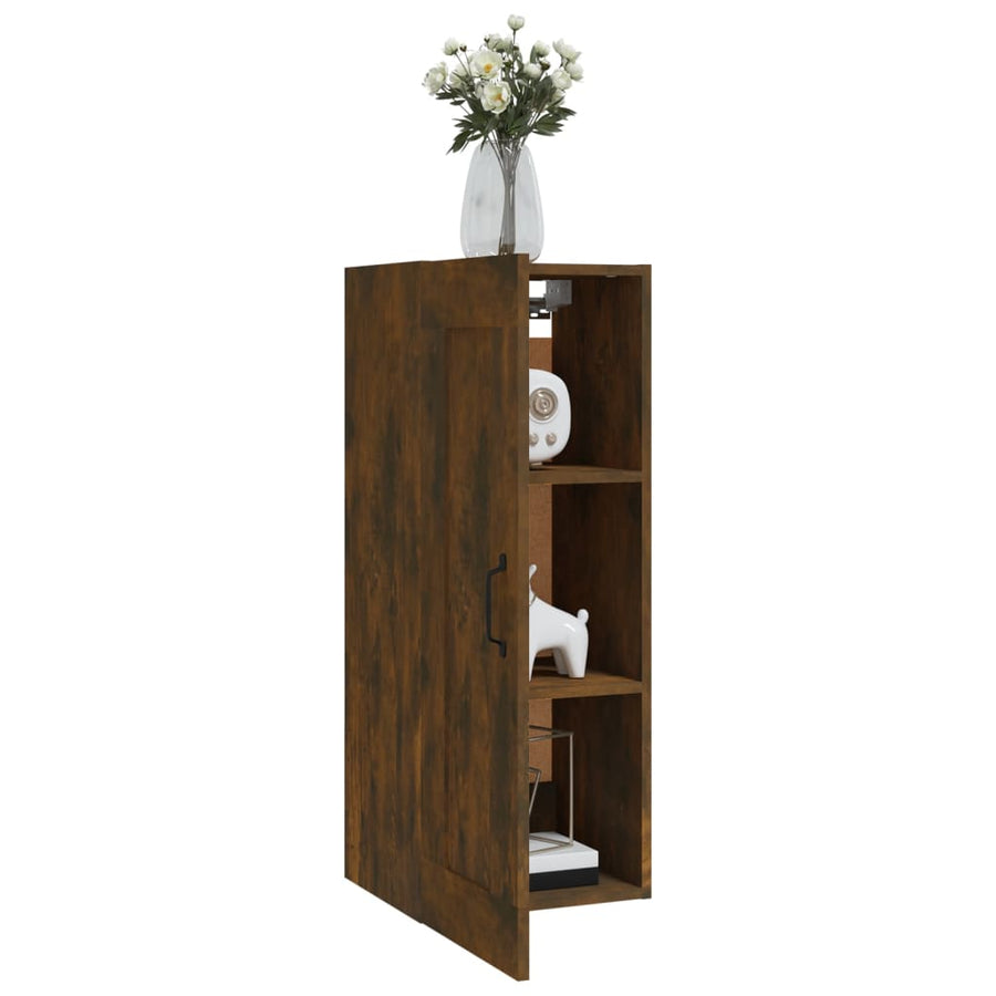 Hangkast 35X34X90 Cm Bewerkt Hout Gerookt Eikenkleurig