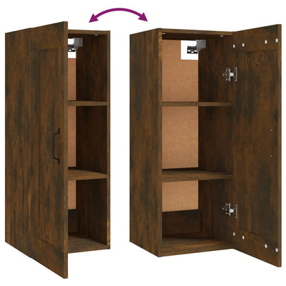 Hangkast 35X34X90 Cm Bewerkt Hout Gerookt Eikenkleurig