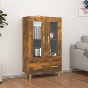 Hoge kast 70x31x115 cm bewerkt hout gerookt eiken