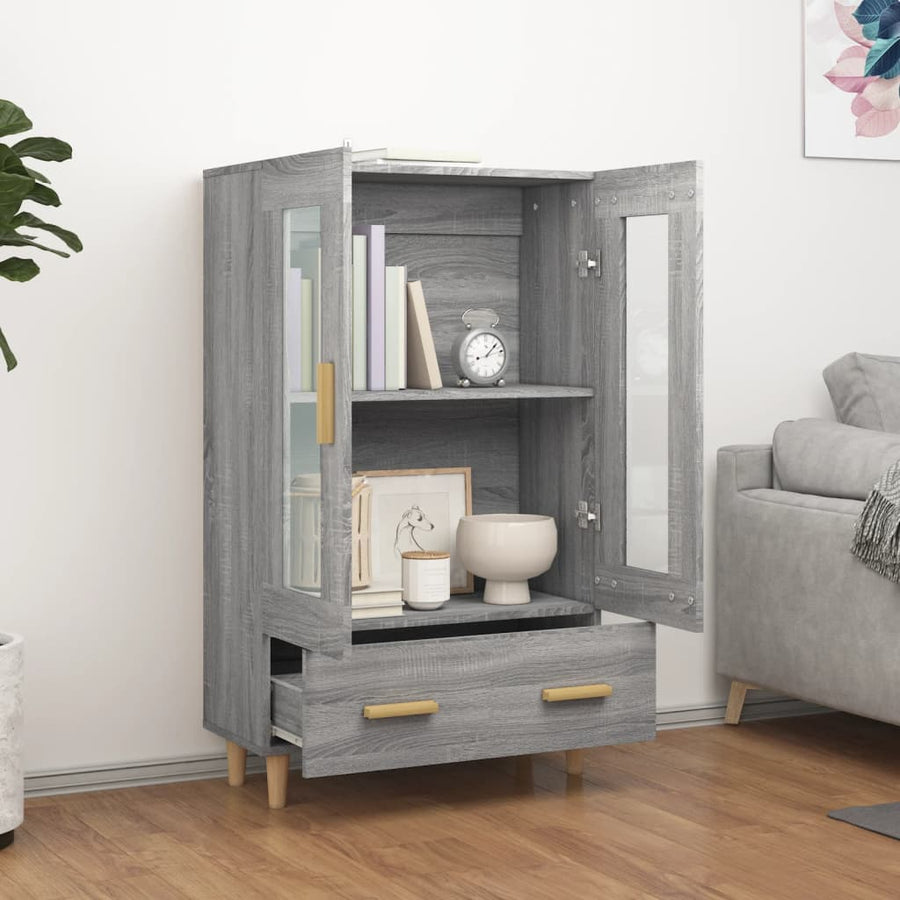 Hoge Kast 70X31X115 Cm Bewerkt Hout Grijs Sonoma Eikenkleurig