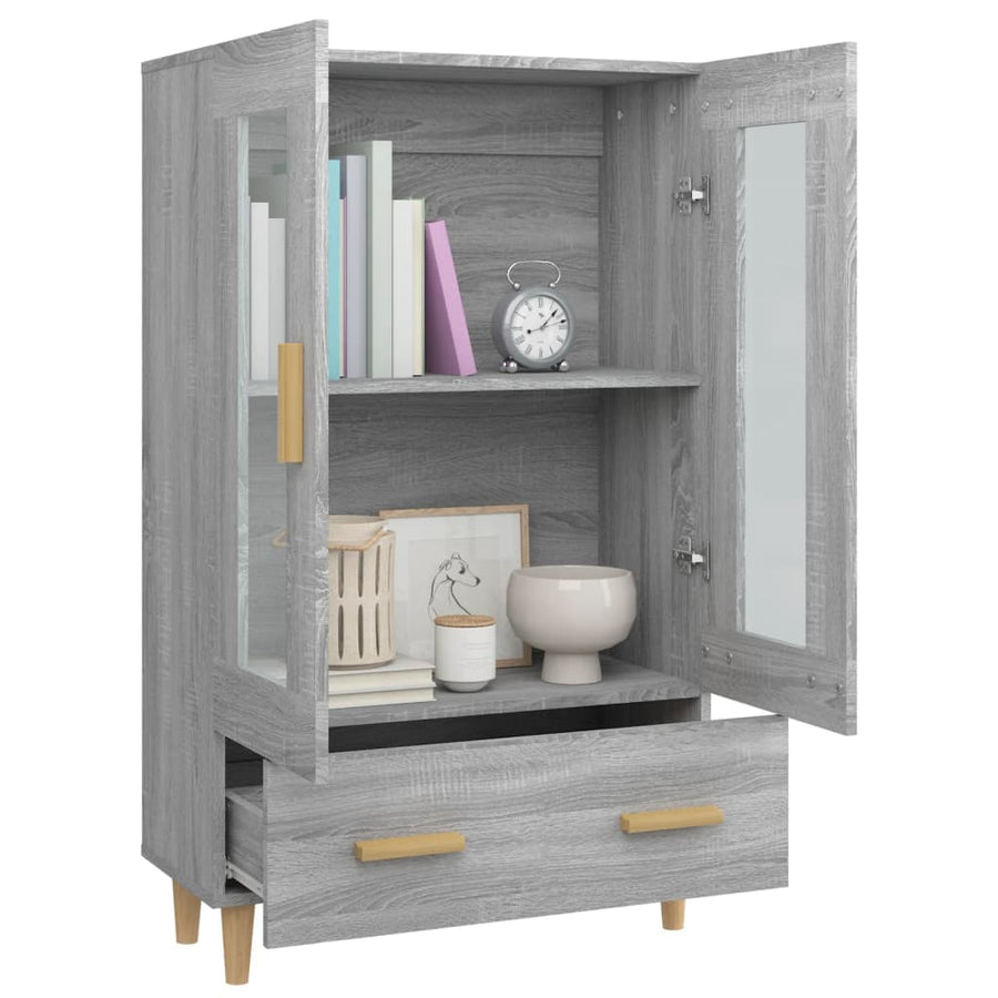 Hoge Kast 70X31X115 Cm Bewerkt Hout Grijs Sonoma Eikenkleurig