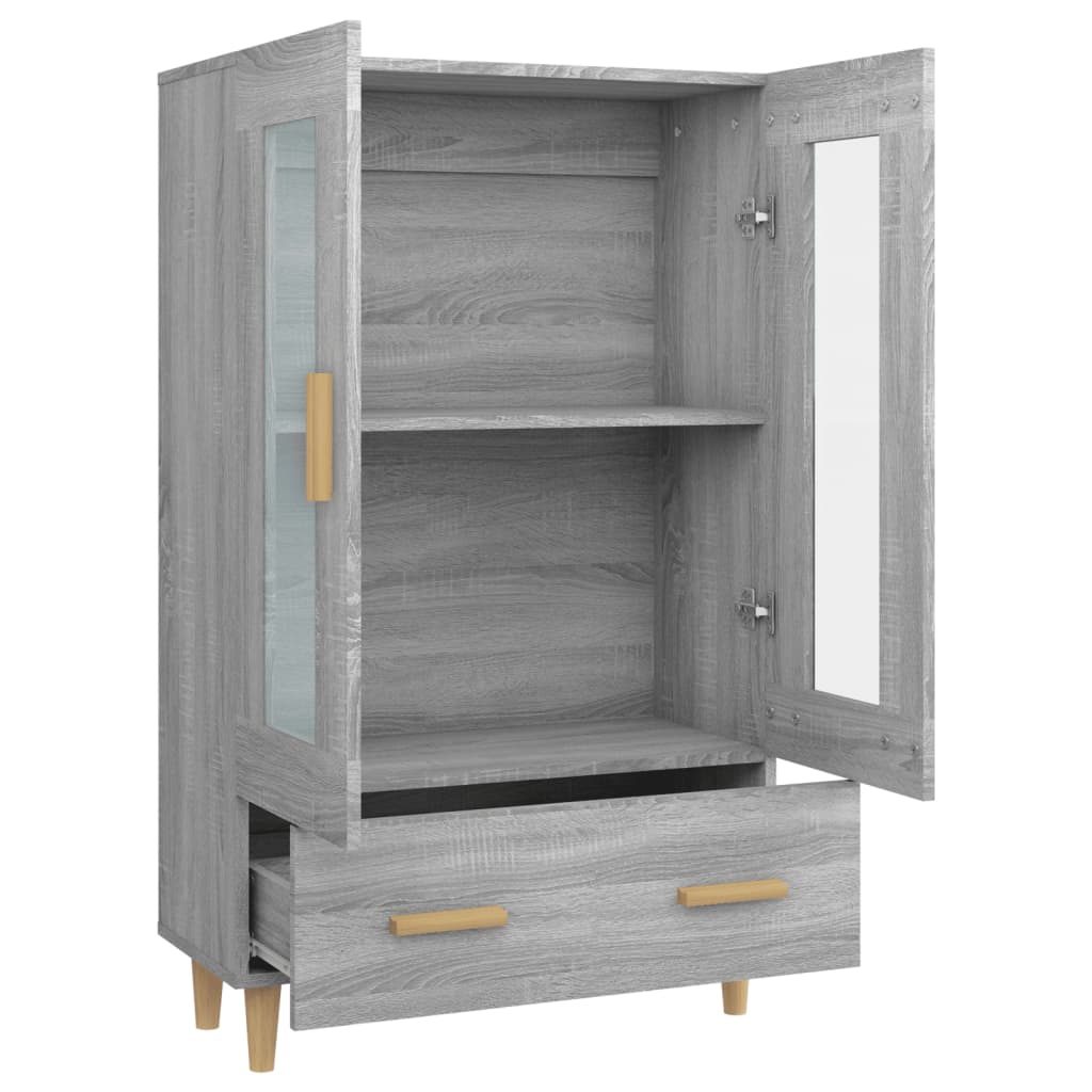 Hoge Kast 70X31X115 Cm Bewerkt Hout Grijs Sonoma Eikenkleurig