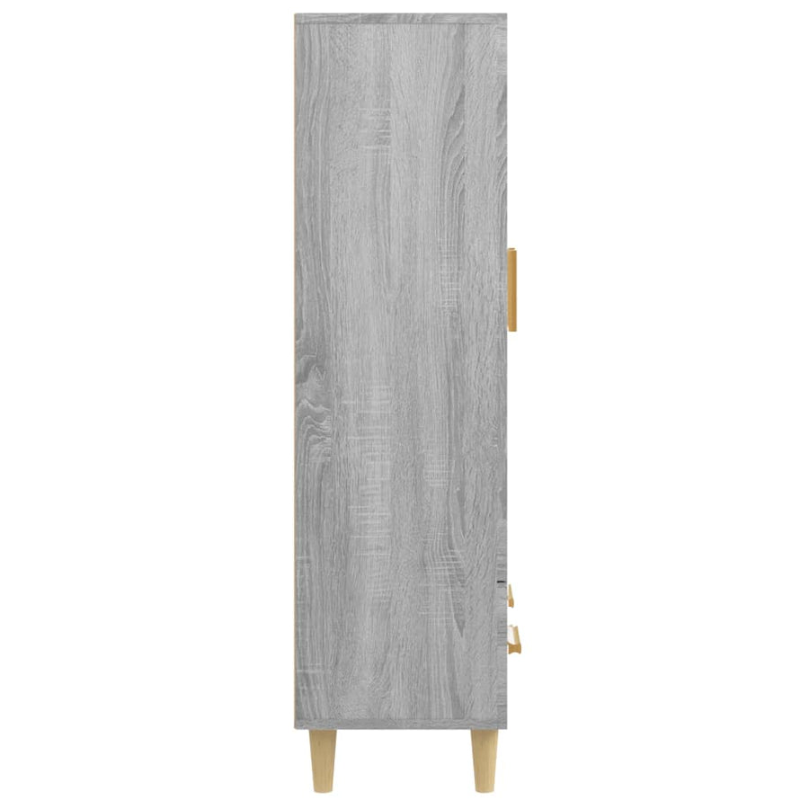 Hoge Kast 70X31X115 Cm Bewerkt Hout Grijs Sonoma Eikenkleurig